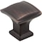 Jeffrey Alexander 1-1/4" Overall Length Brushed Oil Rubbed Bronze Square Annadale Cabinet Knob 435DBAC - alternate 1